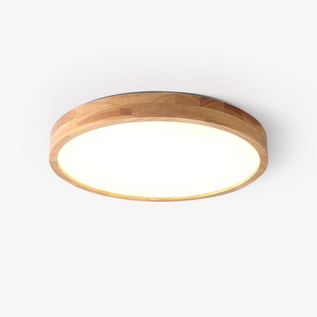 Moderne Nordische Runde Holz LED Deckenleuchte 1-Licht