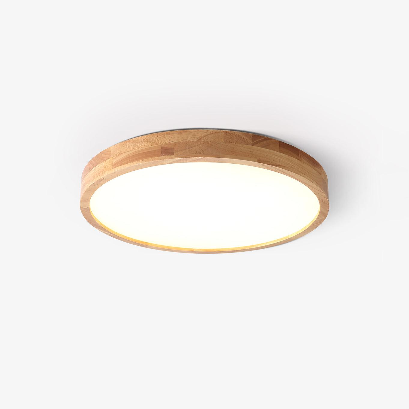 Moderne Nordische Runde Holz LED Deckenleuchte 1-Licht