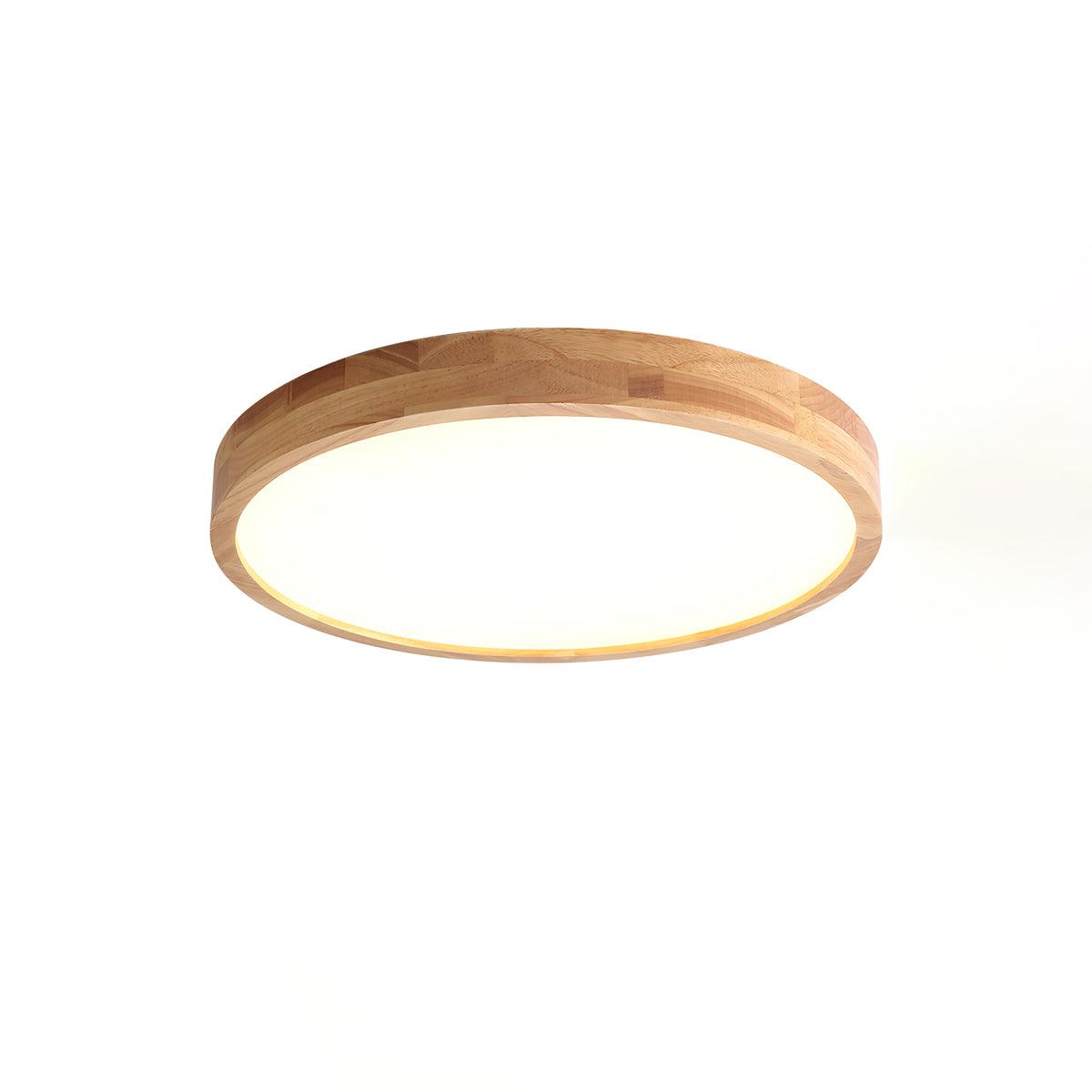 Moderne Nordische Runde Holz LED Deckenleuchte 1-Licht