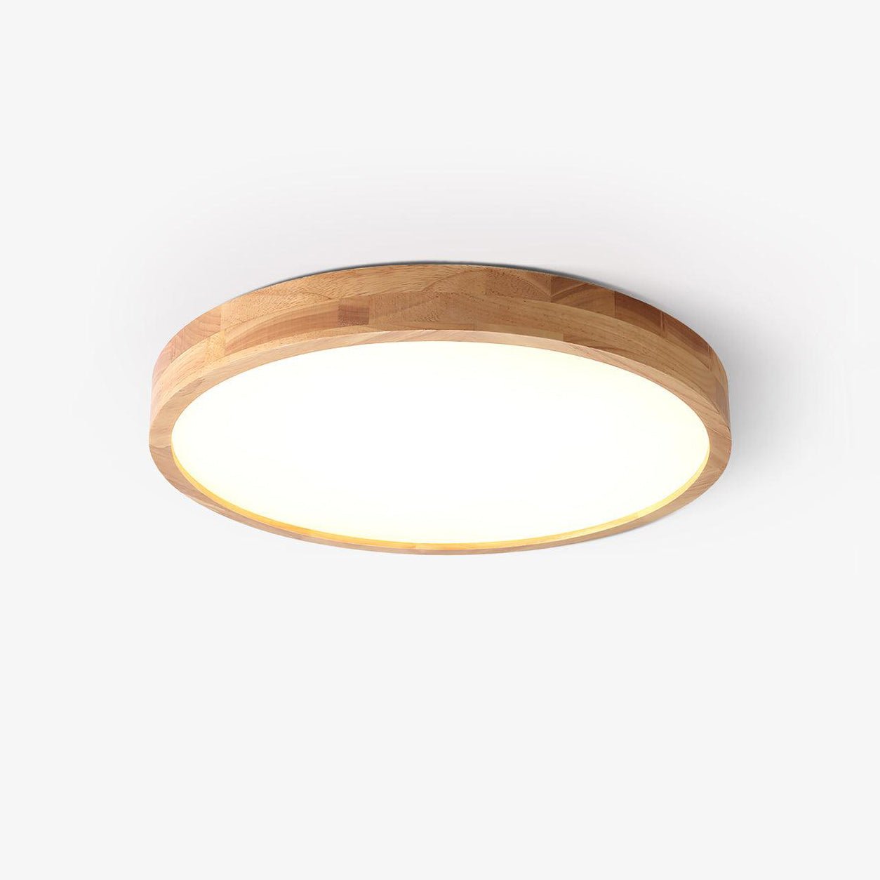 Moderne Nordische Runde Holz LED Deckenleuchte 1-Licht
