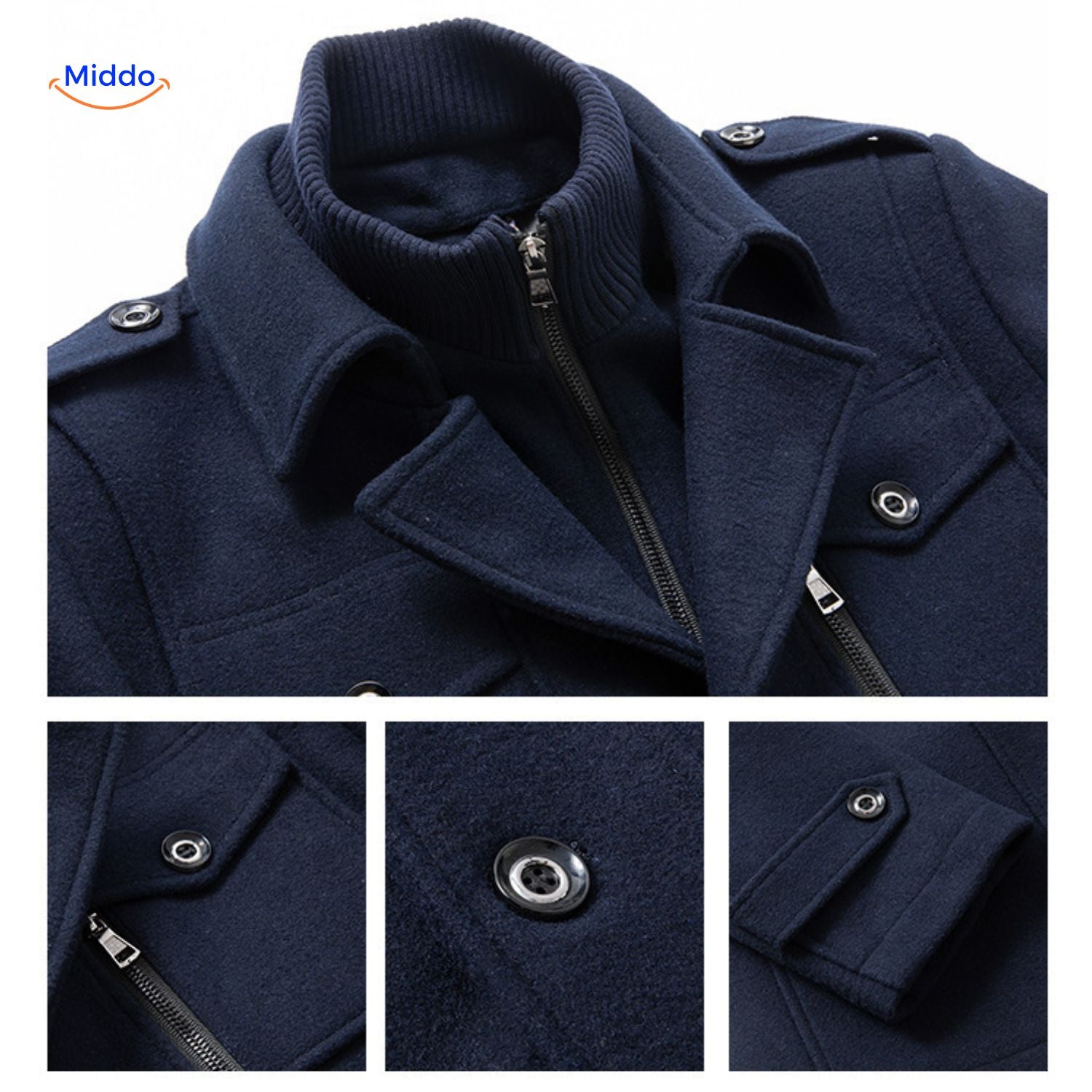 WoolGuard Peaky Blinders Trenchcoat | Luxuriöser Doppelkragen für stilvolle Herren