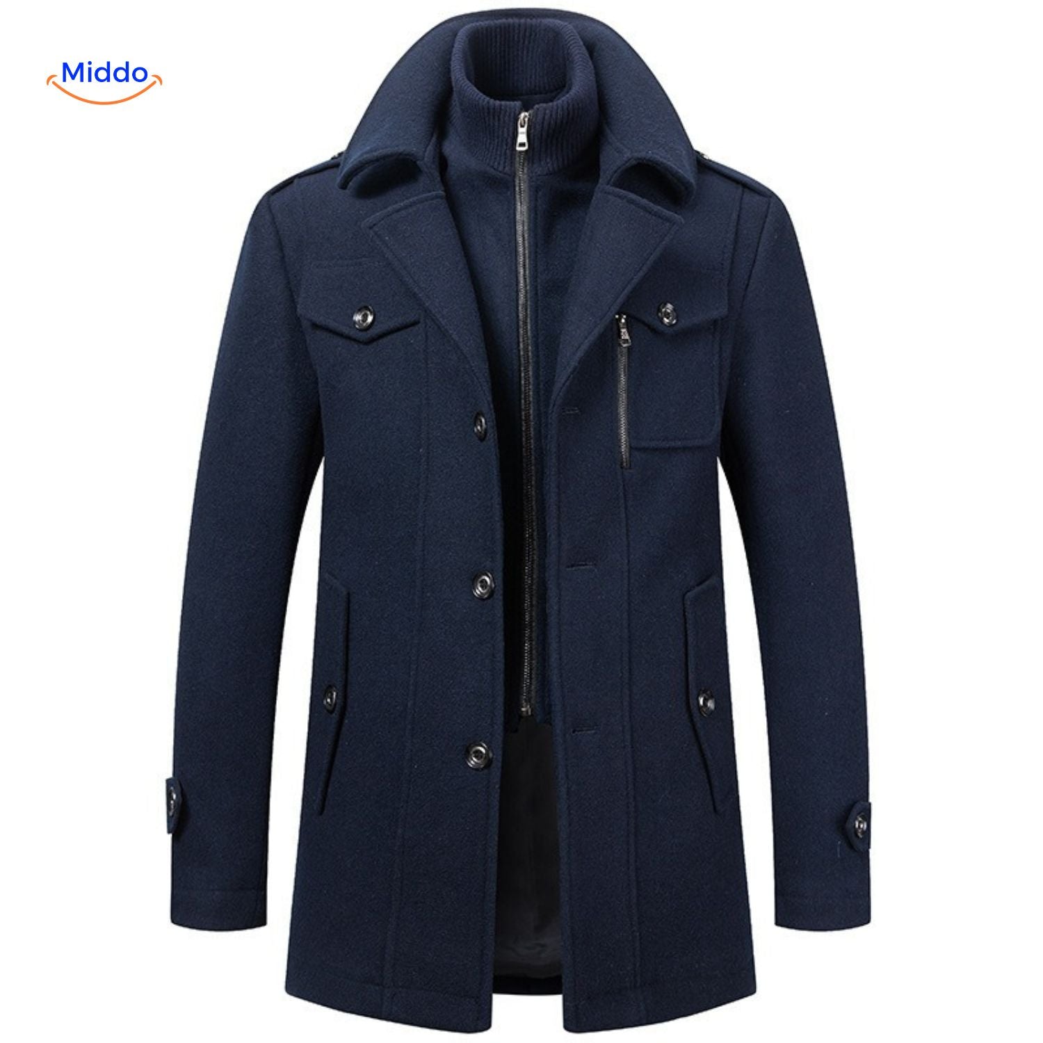 WoolGuard Peaky Blinders Trenchcoat | Luxuriöser Doppelkragen für stilvolle Herren