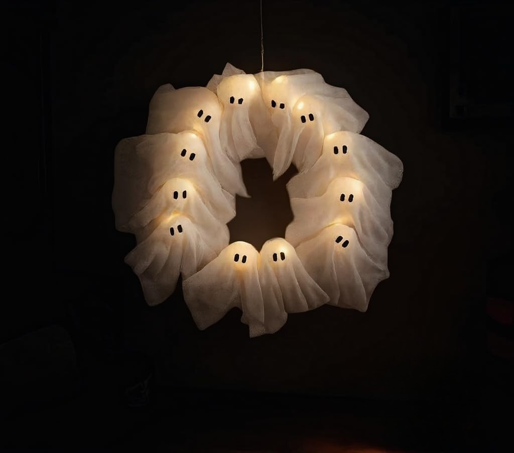 HauntGlow Halloween Kranz | Verzaubernder Glow-Kranz für einen gruseligen festlichen Touch