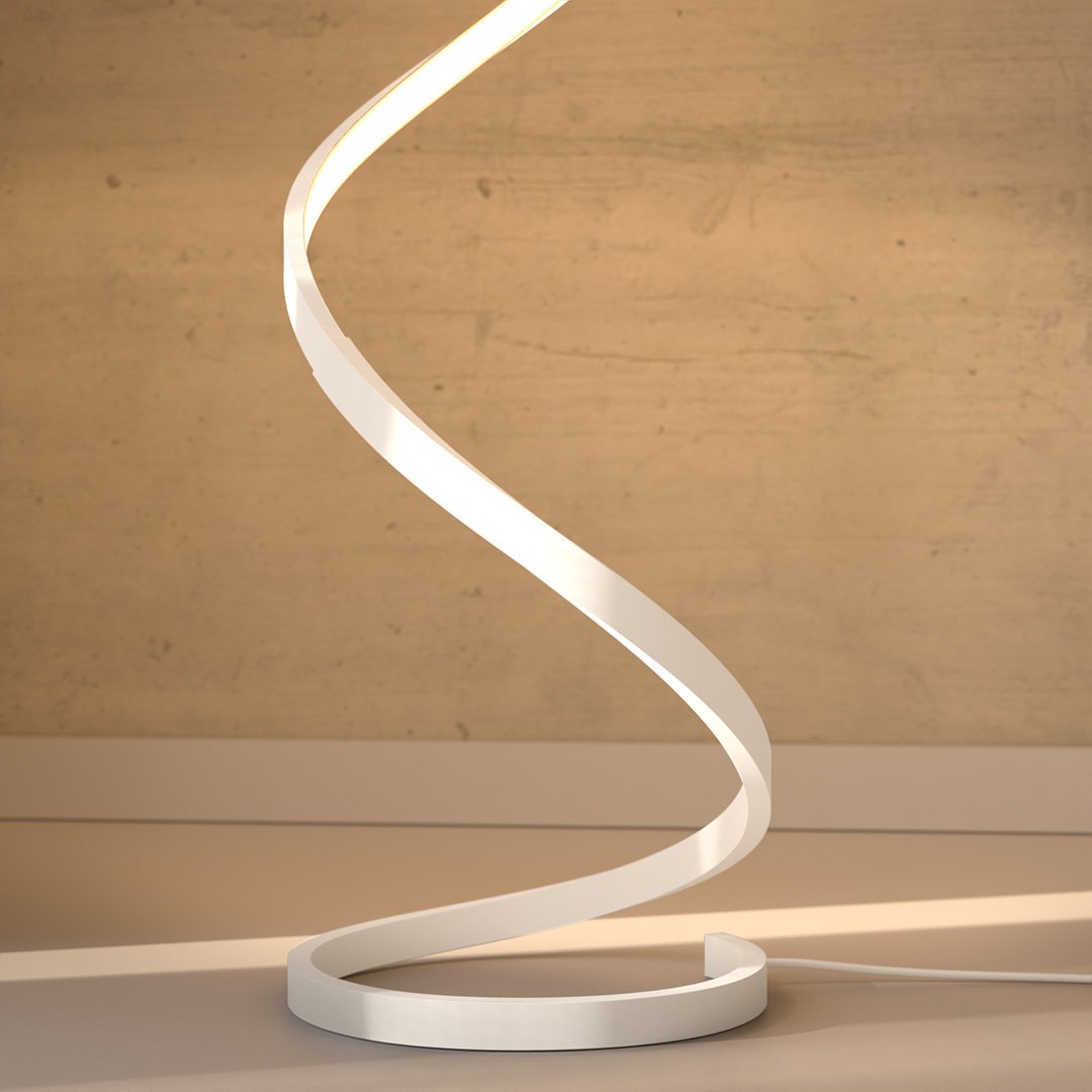 Skulpturale LED Stehlampe – Moderne Spiralform Designlampe