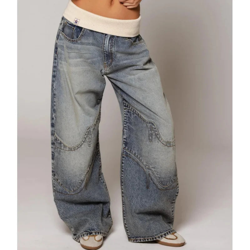 Vanessa Baggy Jeans Damen – Vintage weite Denim-Hose