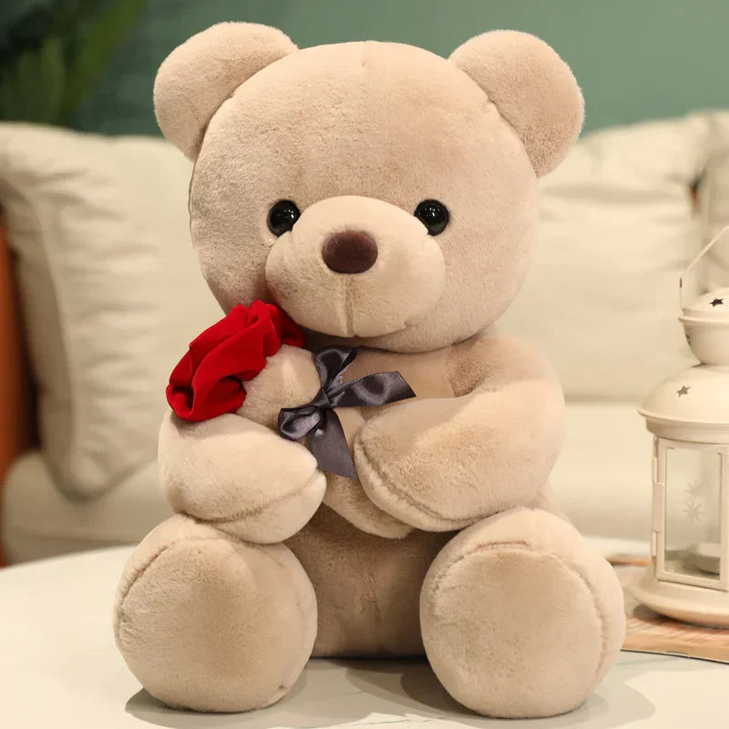Weicher Teddybär mit Rosen – Das perfekte romantische Geschenk für Valentinstag oder deinen Geliebten