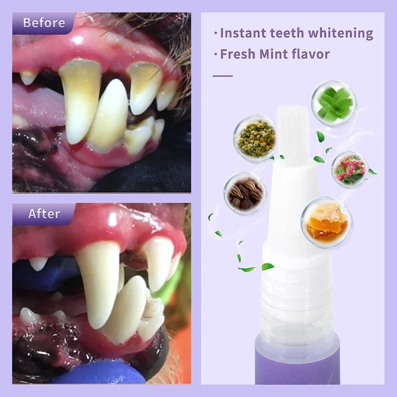 FreshPaws Zahnreinigungs-Gel für Haustiere | Zahnstein- und Fleckenentferner für ein gesünderes Lächeln