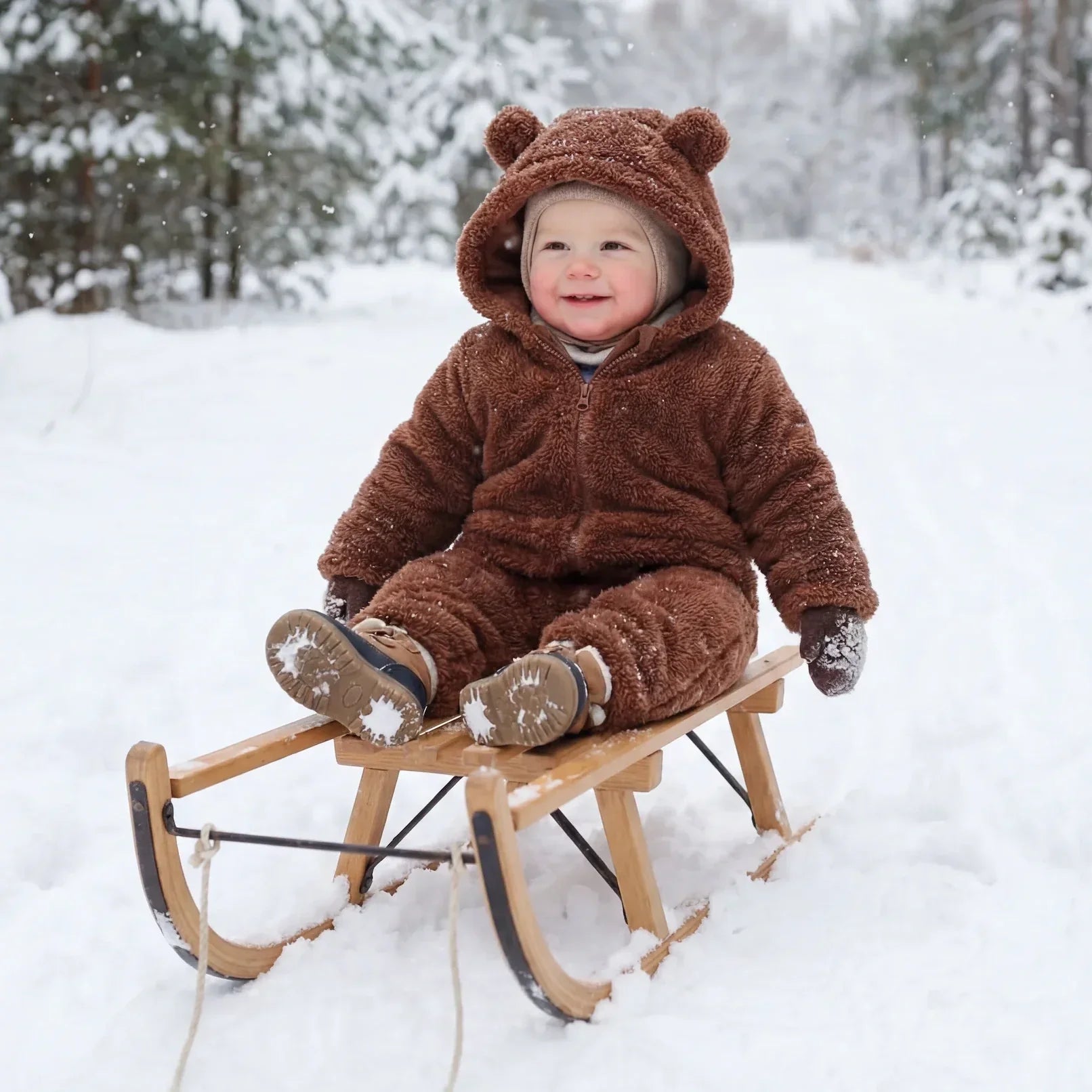 BabyBear | Plüsch Bär Winter Baby Overall Weiche Cozy Outfit