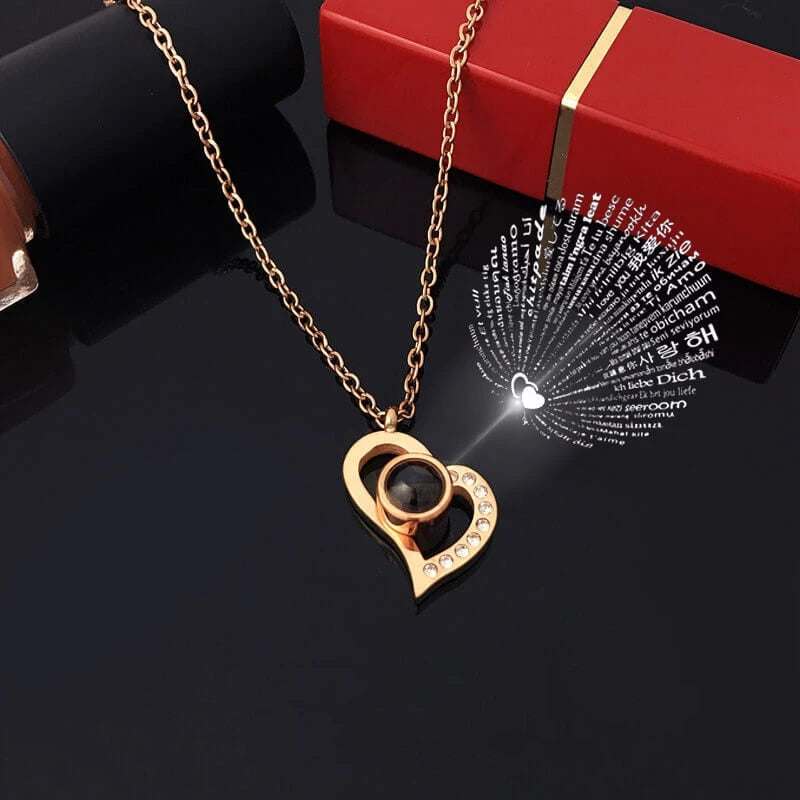 Römische Kette | Ewige Rose und Herz Kette | Luxuriöses Geschenkset