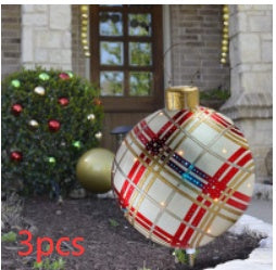 Aufblasbare Weihnachtskugel Außen Deko 60cm – Wetterbeständige PVC Weihnachtsdekoration