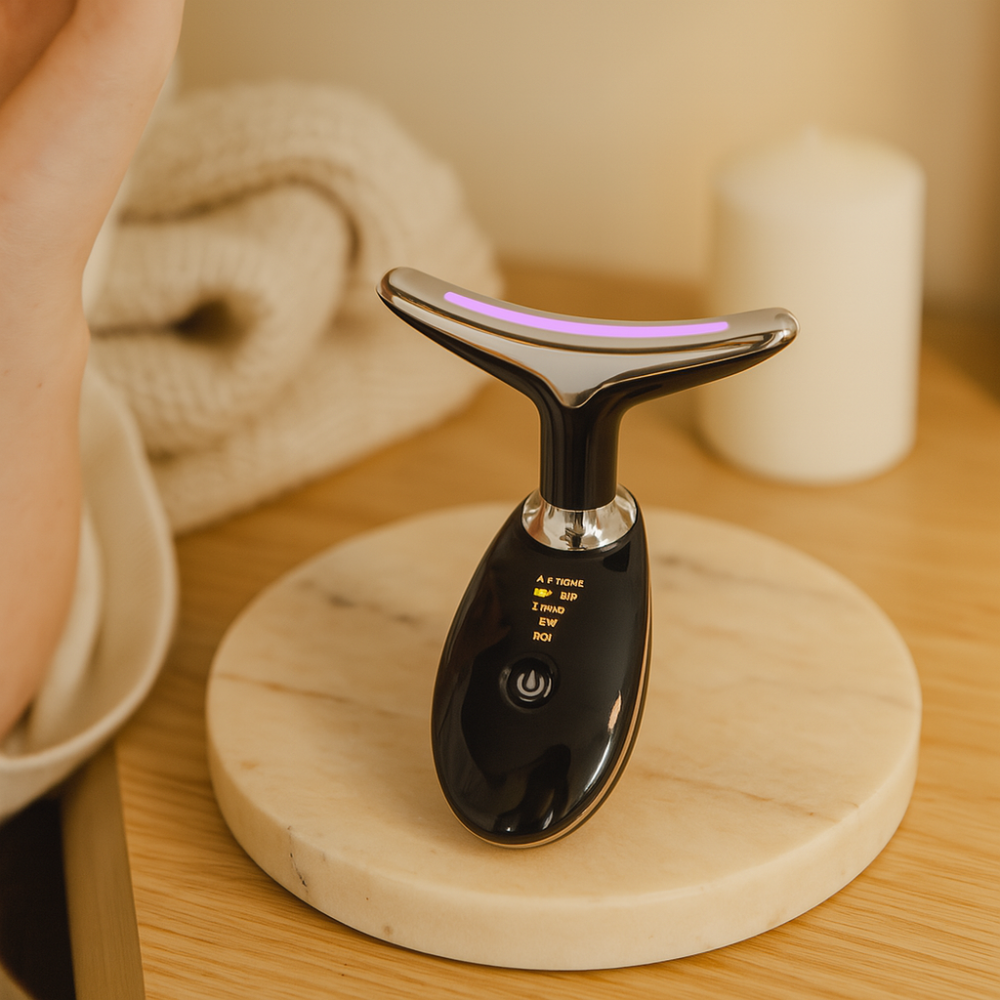 LED-Massagegerät gegen Falten - Gesicht und Hals