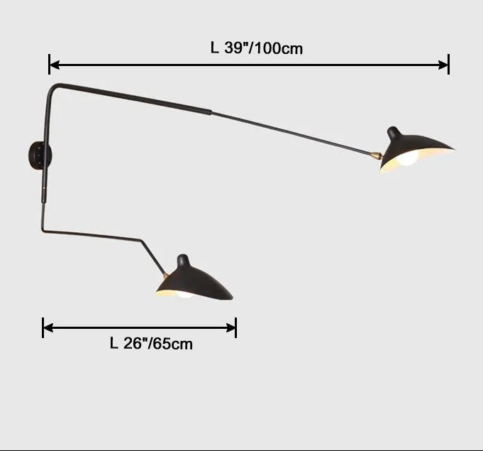 Wandlampe Mit Verstellbaren Armen - Doppelte Arme - Moderne Beleuchtung