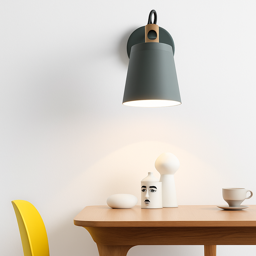 Wandlampe LED aus Holz und Metall im Nordic-Stil