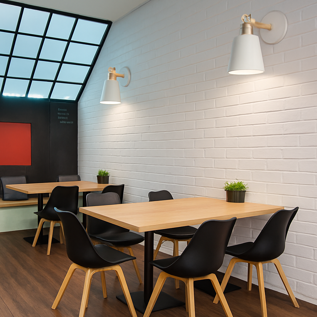 Wandlampe LED aus Holz und Metall im Nordic-Stil
