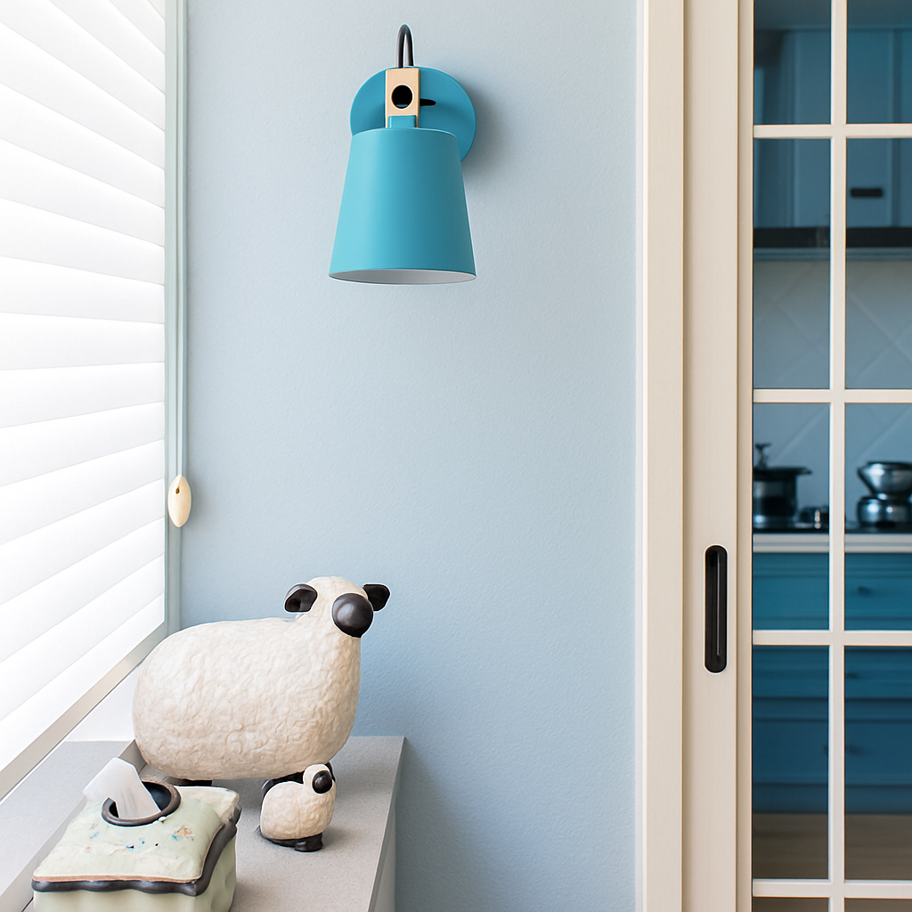 Wandlampe LED aus Holz und Metall im Nordic-Stil