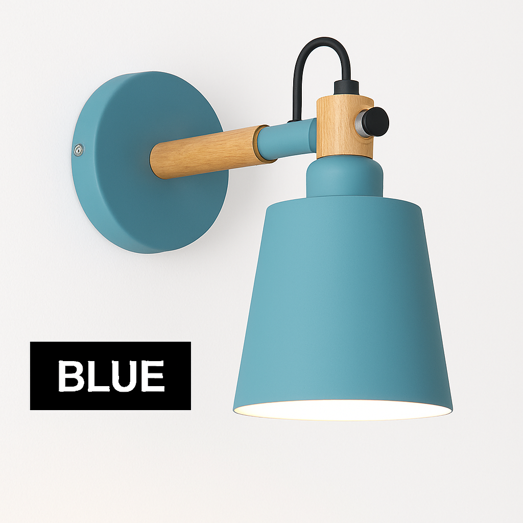 Wandlampe LED aus Holz und Metall im Nordic-Stil