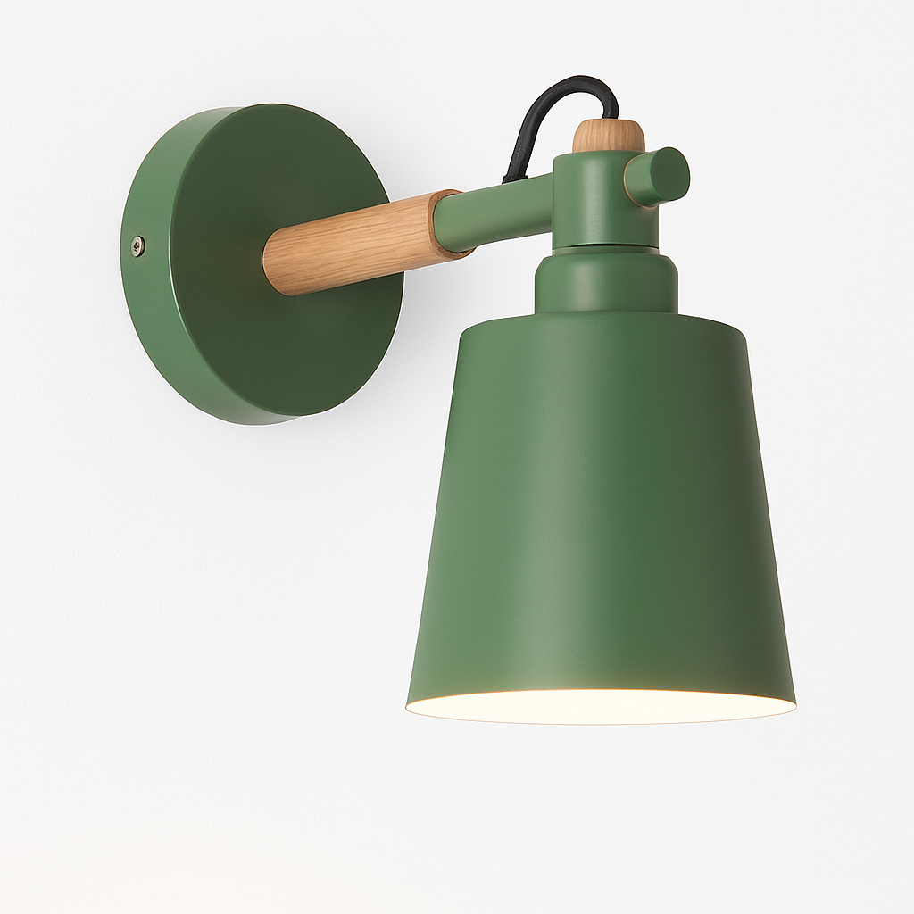 Wandlampe LED aus Holz und Metall im Nordic-Stil