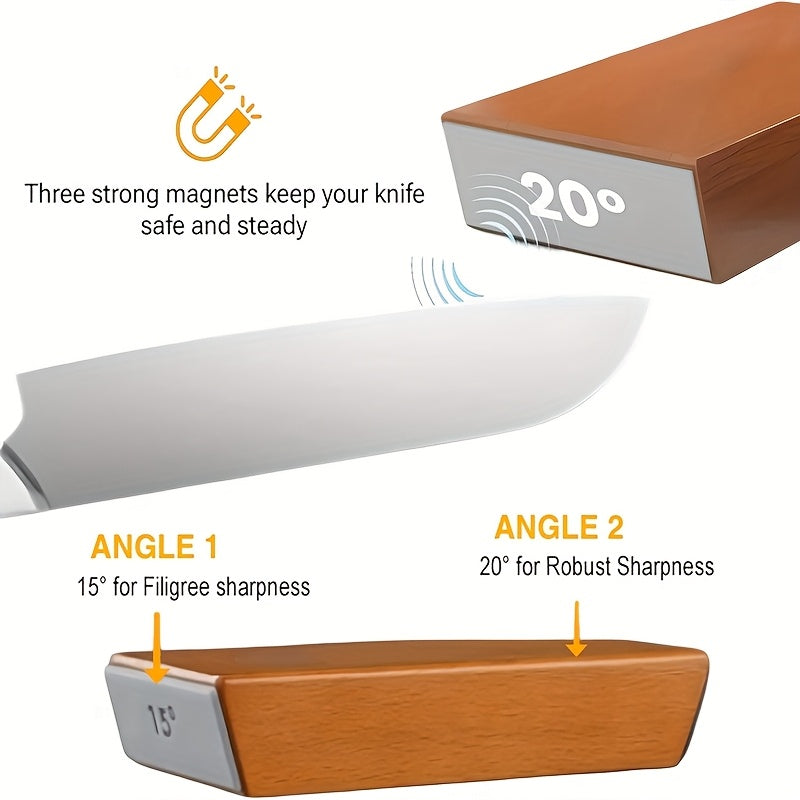 EdgeCraft DuoSharp Schleifsteinsatz mit Magnetischer Halterung für Winkel von 15° und 20° für Holz und Metall