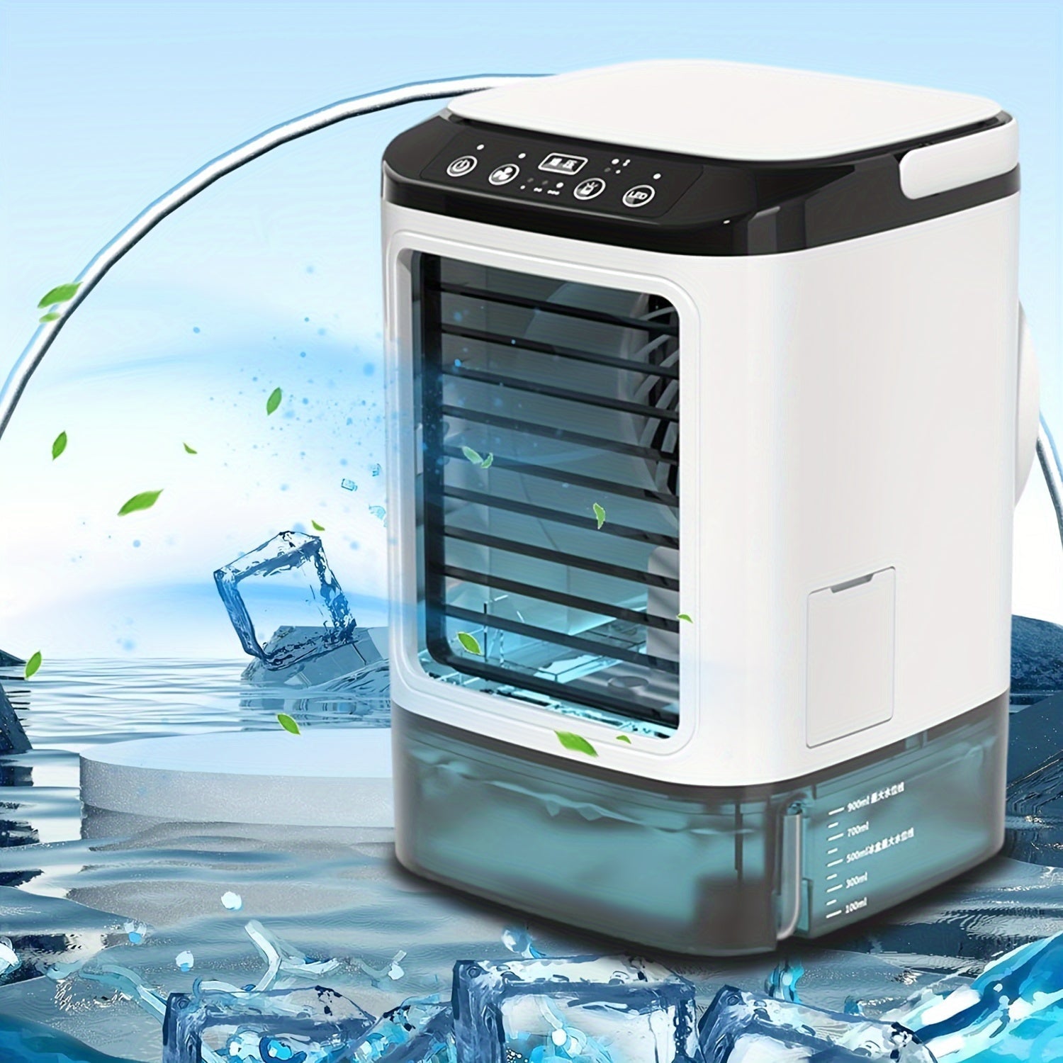 Tragbare Mini-Klimaanlage Wassergekühlt – USB-betrieben mit großem Reservoir