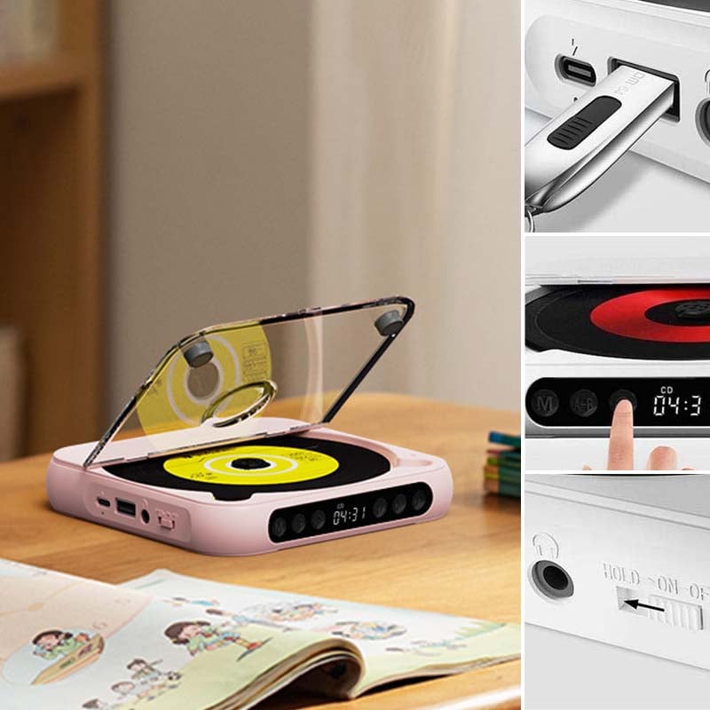 Tragbarer CD-Player - Bluetooth | Hi-Fi Klang | Mehrere Farben