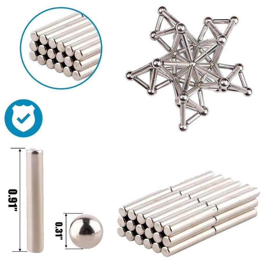 Magnetische Stäbe - Kreatives Bauspiel - Kinder