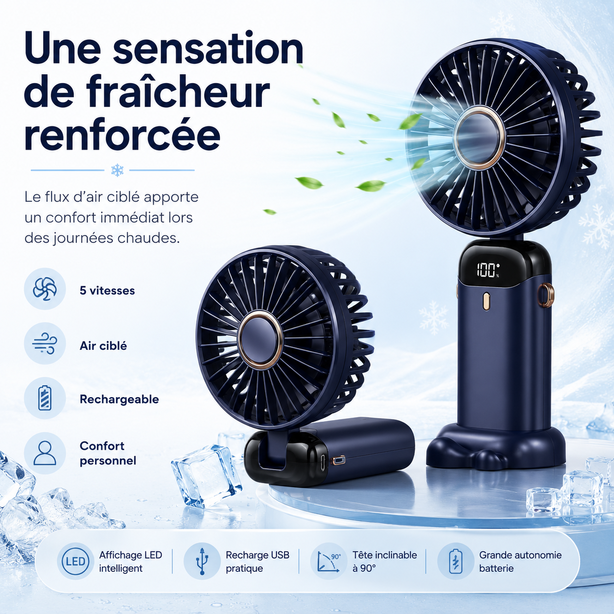 Wiederaufladbarer tragbarer Ventilator 5000mAh
