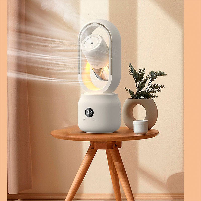 AeroBreeze Halo Ventilator | Bladeless Ventilator mit Luftbefeuchter und Nachtlicht