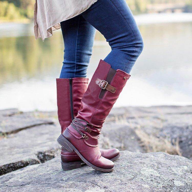 Vintage Stiefel mit Reißverschluss für Frauen