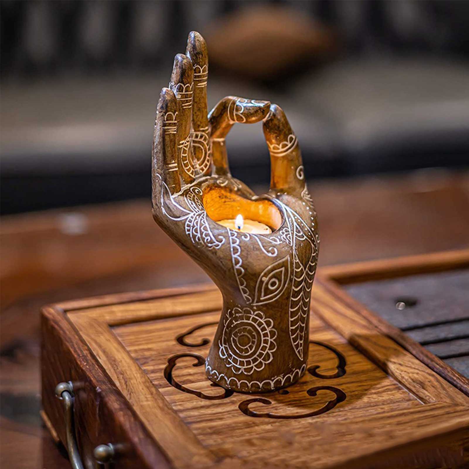 Buddha Hand Kerzenhalter - Zen Dekor - Gelassenheit