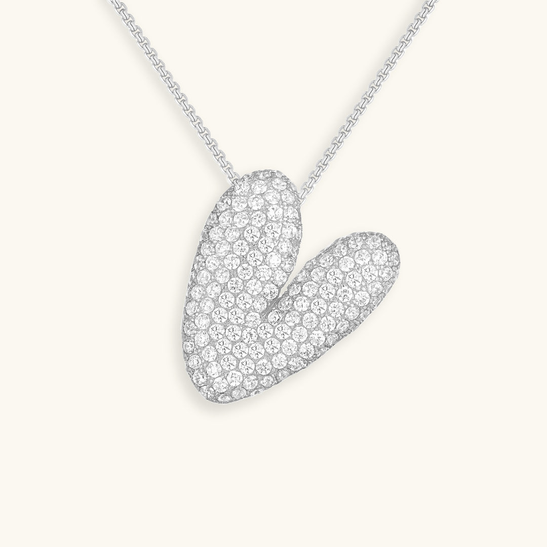 Bubble Initial-Diamant-Halskette