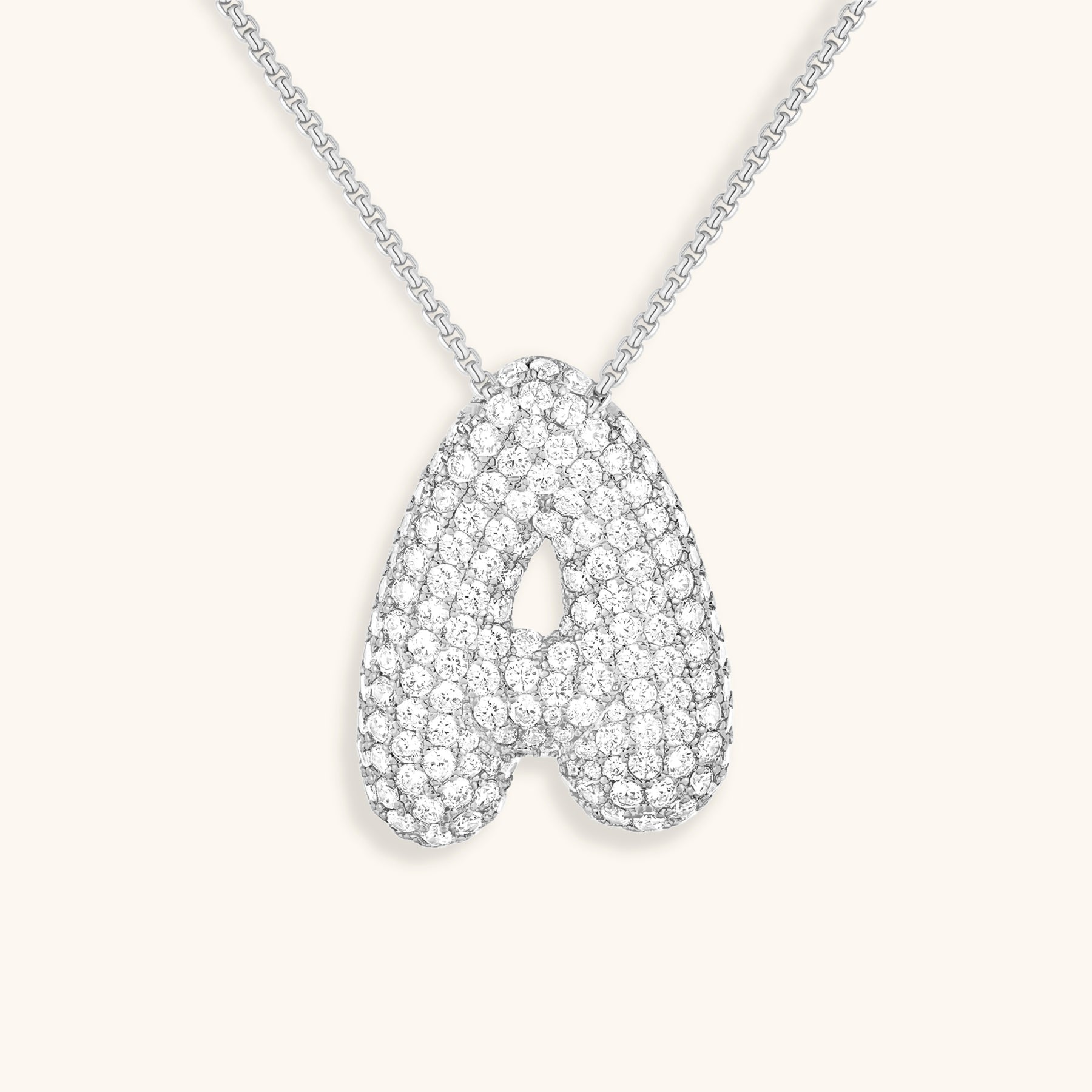 Bubble Initial-Diamant-Halskette