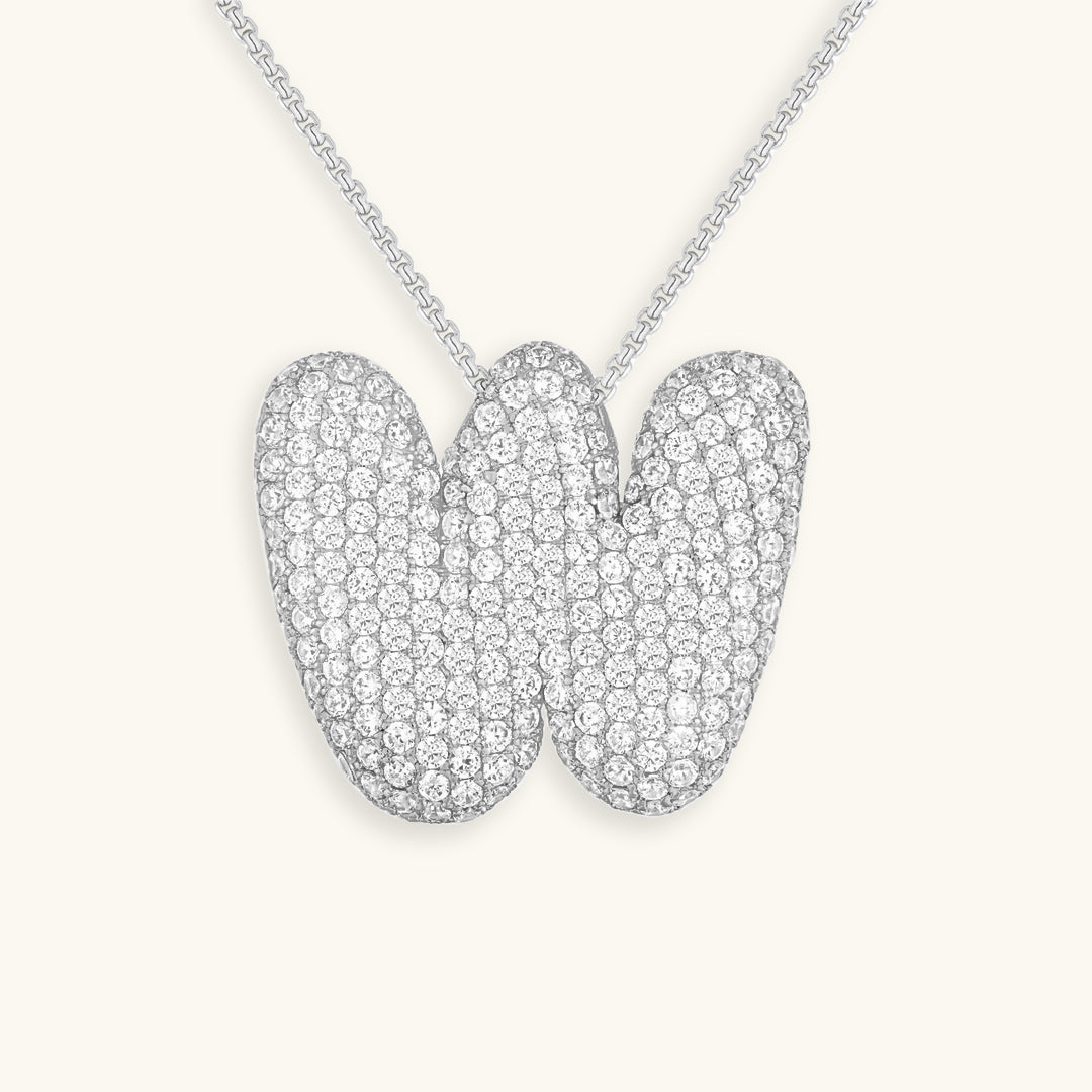 Bubble Initial-Diamant-Halskette