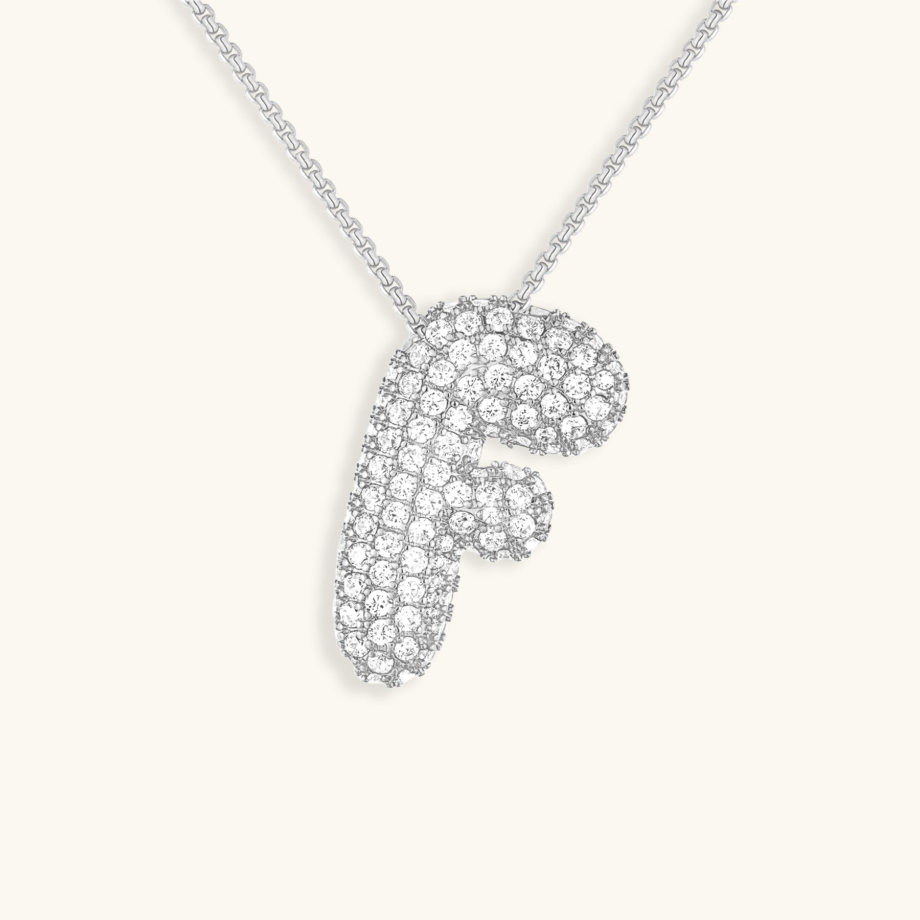 Bubble Initial-Diamant-Halskette
