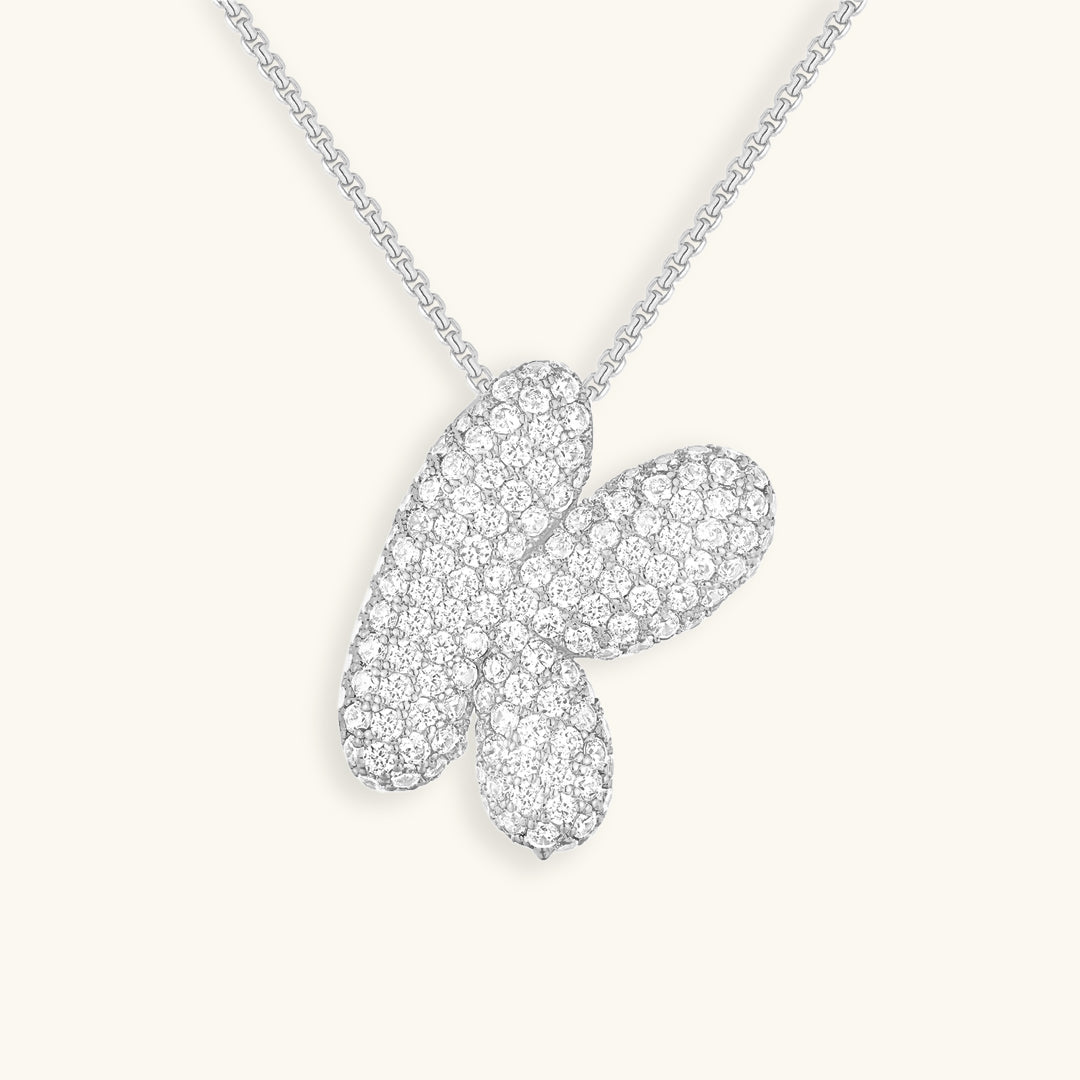 Bubble Initial-Diamant-Halskette