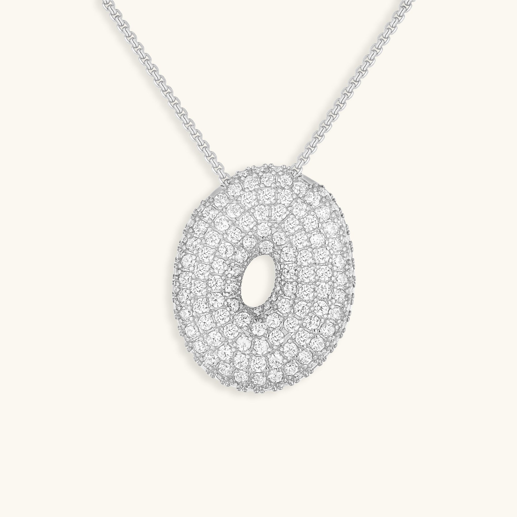 Bubble Initial-Diamant-Halskette
