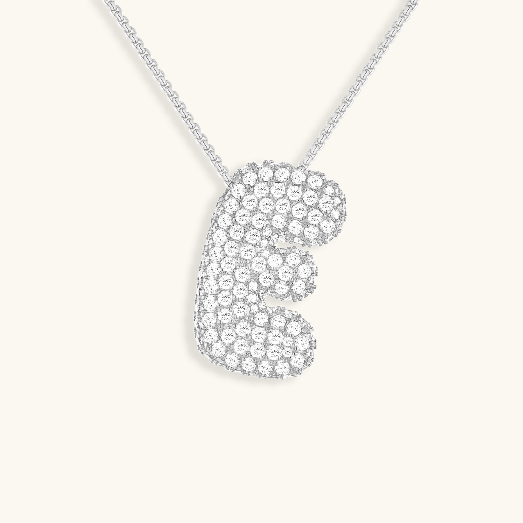Bubble Initial-Diamant-Halskette