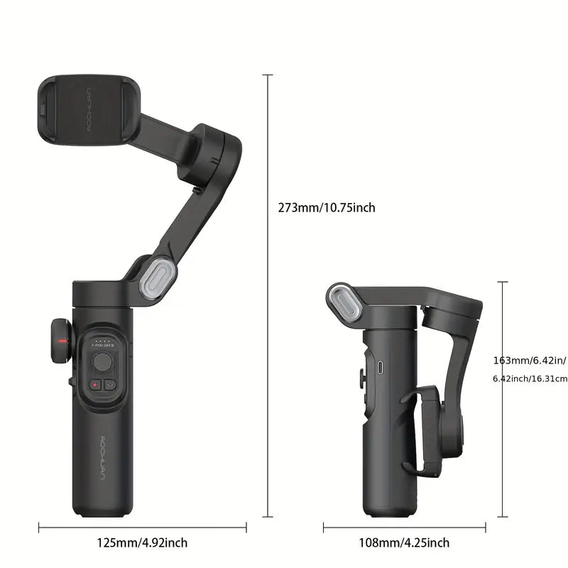 SmartPro Handheld Gimbal Stabilizer - Faltbarer Smartphone Video Vlog PTZ Stabilizer für iPhone, Android und Samsung