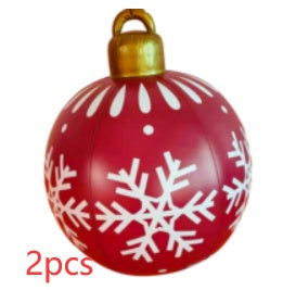 Aufblasbare Weihnachtskugel Außen Deko 60cm – Wetterbeständige PVC Weihnachtsdekoration