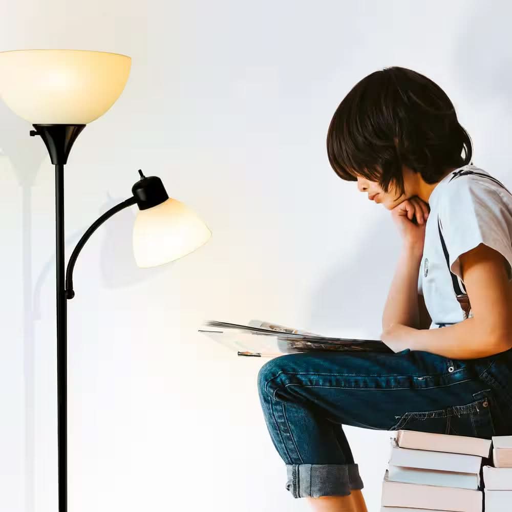 LED Stehlampe mit Zwei Lichtquellen – Stehlampe mit Leselampe