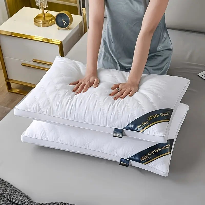 DreamRest - Set von 2 Hypoallergenen 3D Kissen - Sanfte Zervikale Unterstützung & Hotelqualität Schlaf