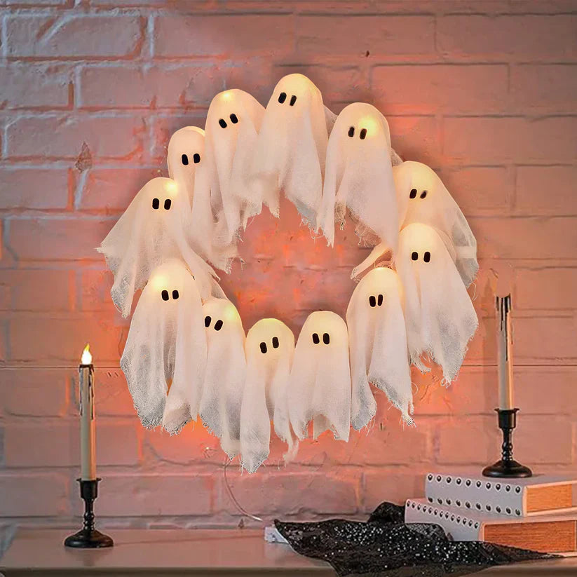 HauntGlow Halloween Kranz | Verzaubernder Glow-Kranz für einen gruseligen festlichen Touch