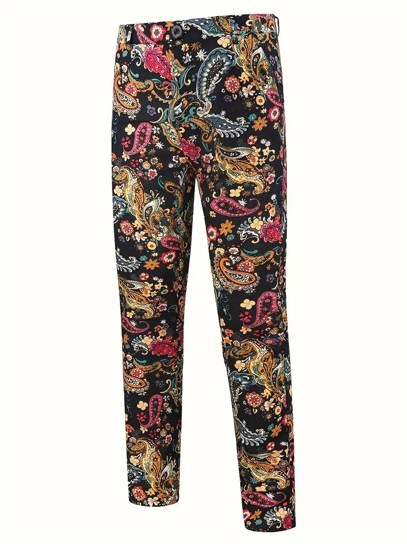 Karneval Bunt Herrenanzug - Slim Fit Zweiteiliges Kostüm mit Hose für Feste und Karneval
