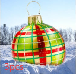 Aufblasbare Weihnachtskugel Außen Deko 60cm – Wetterbeständige PVC Weihnachtsdekoration