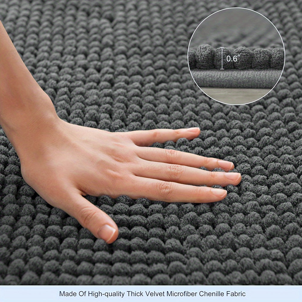 Rond LuxeChen Badmat Ultra-Weich Chenille – Rutschfest & Schnell Trocknend