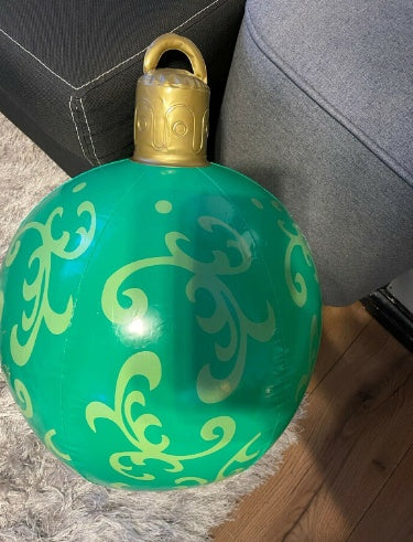 Aufblasbare Weihnachtskugel Außen Deko 60cm – Wetterbeständige PVC Weihnachtsdekoration