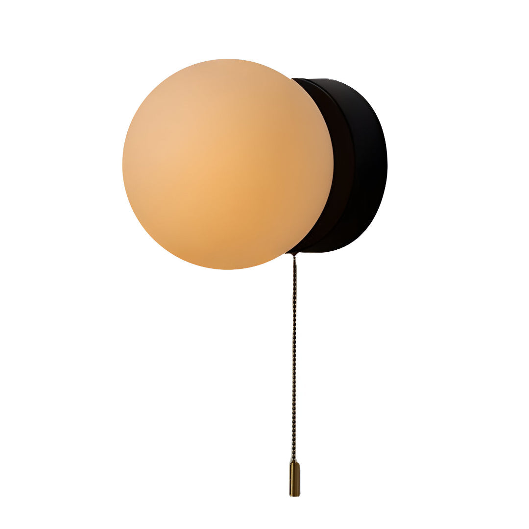 Nordic Minimalist Glas Globe Wandlampe LED 1-Licht mit Zugschalter