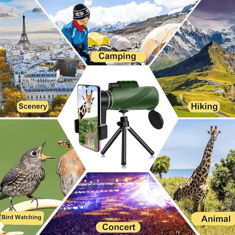 BowLift | Kompakter Ultra-Zoom Monokular | HD-Objektiv, leicht & perfekt für Wandern, Vogelbeobachtung und Sportveranstaltungen