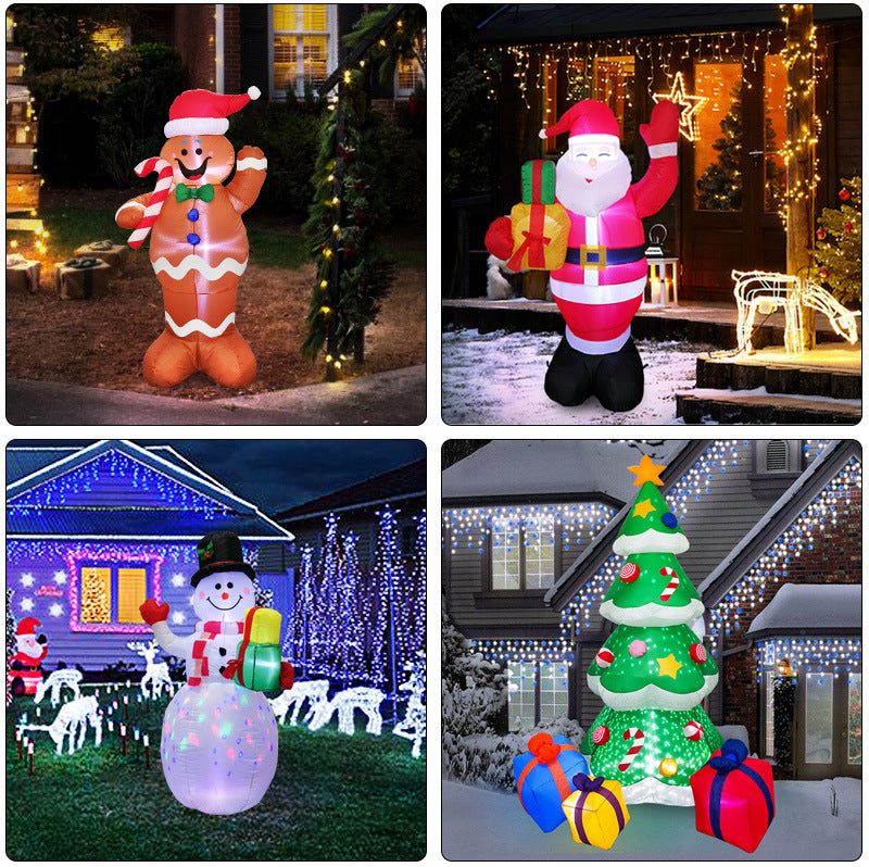 Aufblasbare LED Weihnachtsdekoration – Beleuchteter Schneemann für Außen