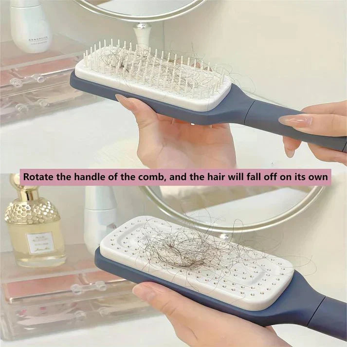 LuxéTress 4-in-1 Selbstreinigende Haarbürste | Innovative Haarbürste mit selbstreinigender Technologie für mühelos glattes und glänzendes Haar