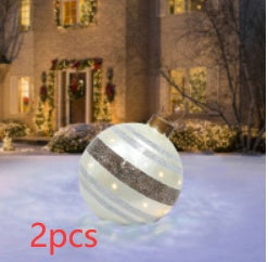 Aufblasbare Weihnachtskugel Außen Deko 60cm – Wetterbeständige PVC Weihnachtsdekoration